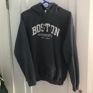 Boston Drawstring Hoodie Sweatshirt